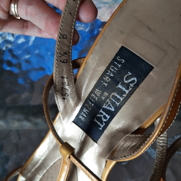 Sandals heels Stuart Weitzman golden yellow - Picture 4 of 12